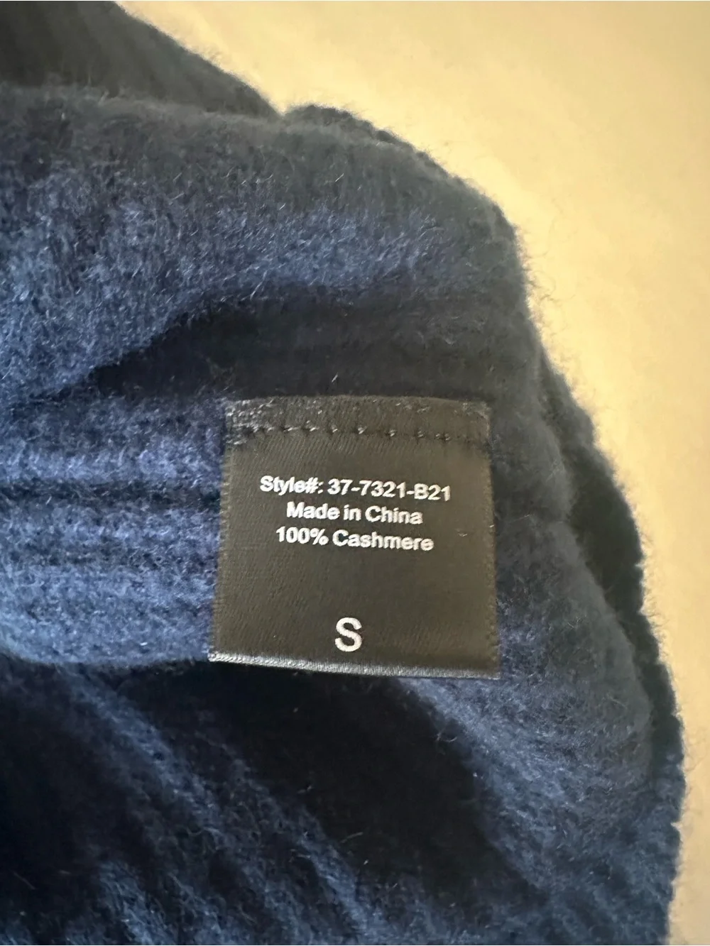 Jenni Kayne 100% Cashmere Navy Ribbed Button Cardigan Size S
